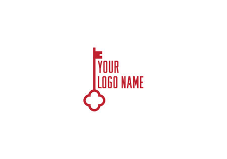 Logo Home Key, Security Home. minimalist, modern, luxury concept. editable colorのイラスト素材