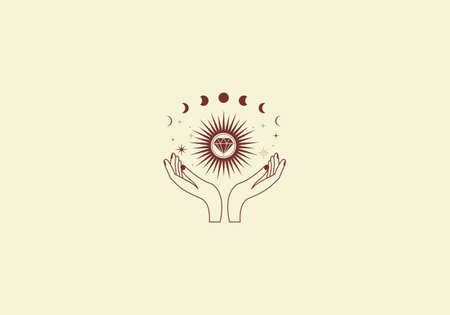 Logo Moon and Hands, Astrology, spiritual. Aesthetic and feminine, simple line and luxury modern....