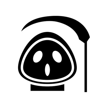 icon grimreaper scream halloween, Halloween icon, Spooky, Scary, Horor, Simple and Minimalist iconのイラスト素材