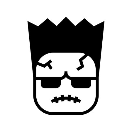 Icon Frankenstein, Halloween icon, Spooky, Scary, Horor, Simple and Minimalist iconのイラスト素材