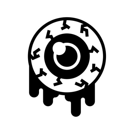icon eyeball zombie halloween, Halloween icon, Spooky, Scary, Horor, Simple and Minimalist iconのイラスト素材