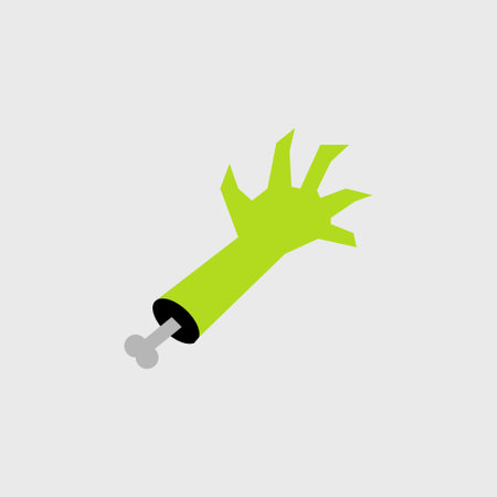 Zombie hand cartoon cute, simple illustration, halloween, spooky, scary.のイラスト素材