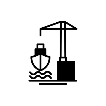 Icon Building harbor symbols editable fileのイラスト素材