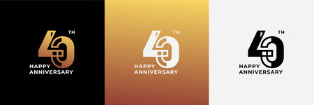 Logo 40th, 40 years anniversary, Creative design template for celebration, birthday, greeting and invitation. Editable fileのイラスト素材