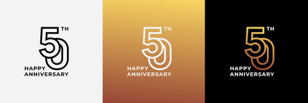 Logo 50th, 50 years happy anniversary, Creative design template for celebration, birthday, greeting and invitation. Editable fileのイラスト素材