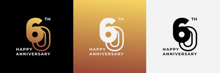 Logo 60th, 60 years happy anniversary, Creative design template for celebration, birthday, greeting and invitation. Editable fileのイラスト素材