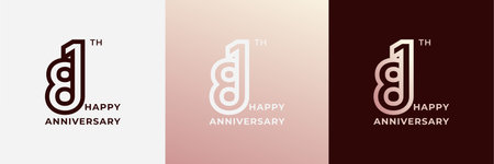 Logo 81th, 81 years happy anniversary, Creative design template for celebration, birthday, greeting and invitation. Editable fileのイラスト素材