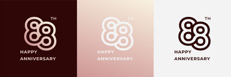 Logo 88th, 88 years happy anniversary, Creative design template for celebration, birthday, greeting and invitation. Editable fileのイラスト素材