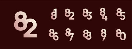 Logo 81th-89th, 81-89 years happy anniversary, Creative design template for celebration, birthday,...
