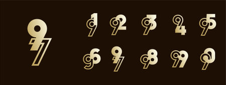 Logo 91th-99th, 91-99 years happy anniversary, Creative design template for celebration, birthday,...