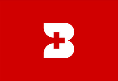 Logo letter B with symbol medical plus, Creative template for hospital and healthcare.のイラスト素材
