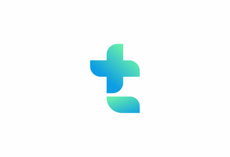 Logo letter T with symbol medical plus, Creative template for hospital and healthcare.のイラスト素材