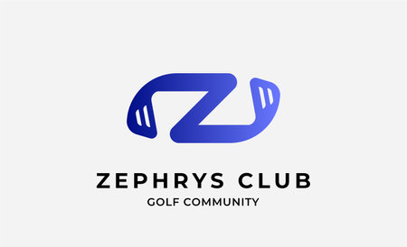 Monogram logo design initial Z and Golf. Golf ball, golf stick and sport typography concept. Club...