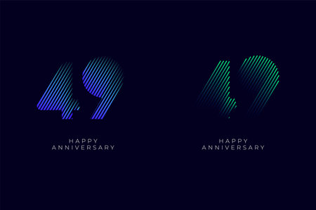 Dioagonal Line Stripes Speed Gradient Colorful 49th, 49th Happy Anniversary with diagonal Line...