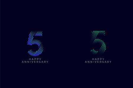 Dioagonal Line Stripes Speed Gradient Colorful 5th, 5th Happy Anniversary with diagonal Line movement,Tech, Line pattern concept.のイラスト素材