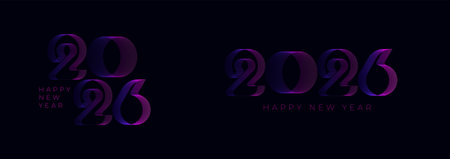 Happy New Year 2026 glitch line style in vibrant colour , celebration, greeting card, invitation,...