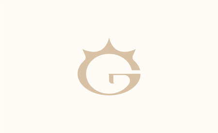 Crown Logo with Letter  G. Elegant, King, Royal and Premium concept for Luxury and jewellery Brand.のイラスト素材