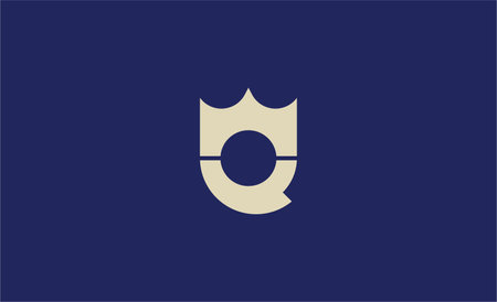 Crown Logo with Letter  Q. Elegant, King, Royal and Premium concept for Luxury and jewellery Brand.のイラスト素材