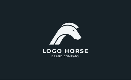 Logo horse with letter A in minimalist concept. Simplicity and modern logo template vector head horse ,bold and strong company brand.のイラスト素材