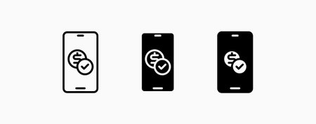 Icon set mobile transaction. Finance and business concept design. Ui button web and apps.のイラスト素材
