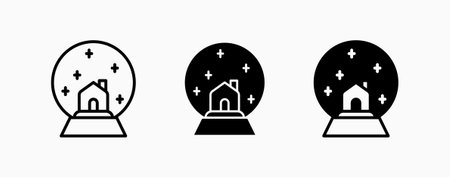 Icon set christmal ball toys miniature. Celebration holiday winter season xmas. Decorative ornament icon.のイラスト素材