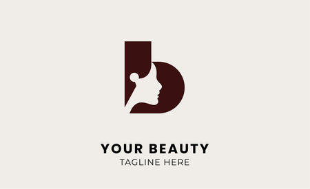 Minimal logo woman beauty with letter B. Feminine, body treatment and modern logo concept.のイラスト素材