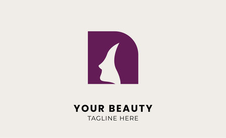 Minimal logo woman beauty with letter N. Feminine, body treatment and modern logo concept.のイラスト素材