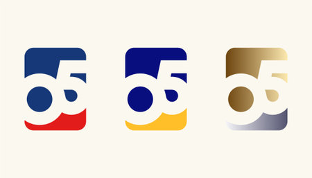 Collection of Card Design Number Anniversary 5th, 5th Happy Anniversary with Rectangle or Square...