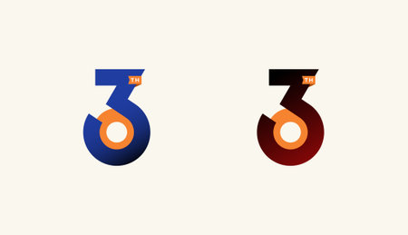 Minimalist Stripes Design Number 3th, 3th Happy Anniversary with Simplicity, Geometric and Modern.