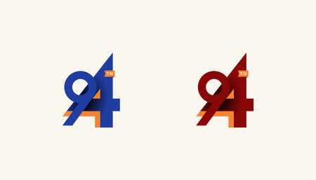 Minimalist Stripes Design Number 94th, 94th Happy Anniversary with Simplicity, Geometric and Modern.のイラスト素材