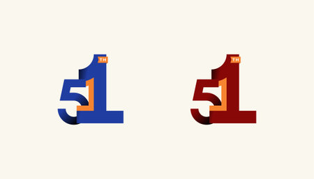 Minimalist Stripes Design Number 51th, 51th Happy Anniversary with Simplicity, Geometric and Modern.のイラスト素材