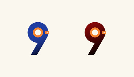 Minimalist Stripes Design Number 9th, 9th Happy Anniversary with Simplicity, Geometric and Modern.