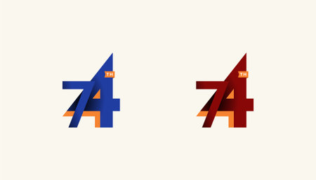 Minimalist Stripes Design Number 74th, 74th Happy Anniversary with Simplicity, Geometric and Modern.のイラスト素材