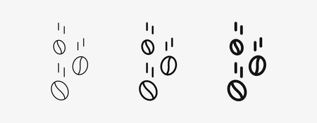 Icon Line Coffee Beans with thin, mid and bold stroke types. Coffee shop equipment, Barista, Beverages concept,のイラスト素材