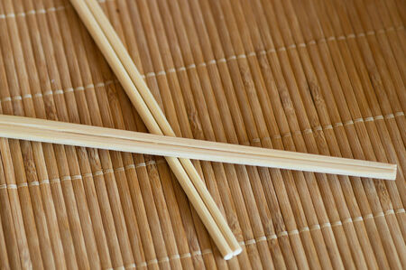 Two sushi chopstick in closed positionの写真素材