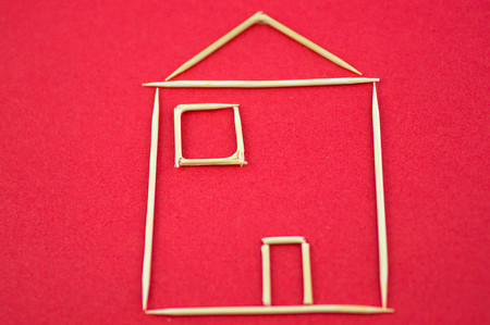 House plan made by toothpickの写真素材