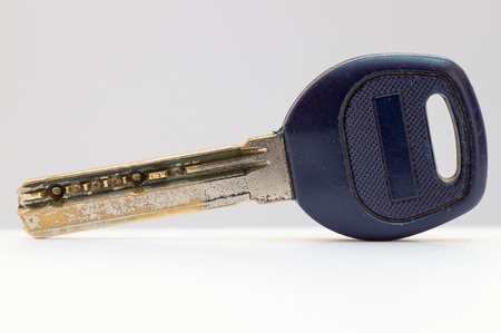Used door key in lateral viewの写真素材