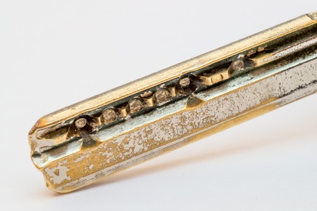 Macro view of a used key bottom partの写真素材