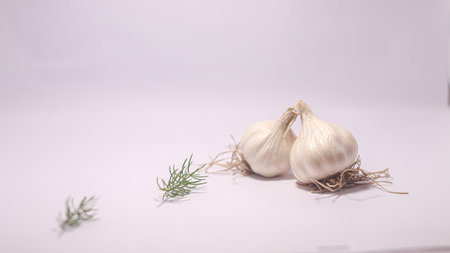 onion and garlic with Light Background And Shalo Depth.