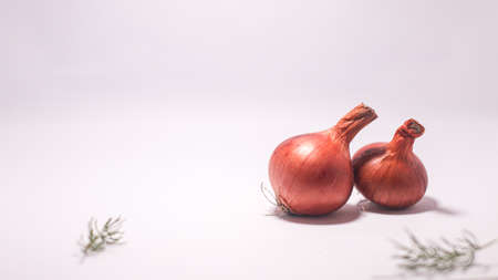 onion and garlic with Light Background And Shalo Depth.