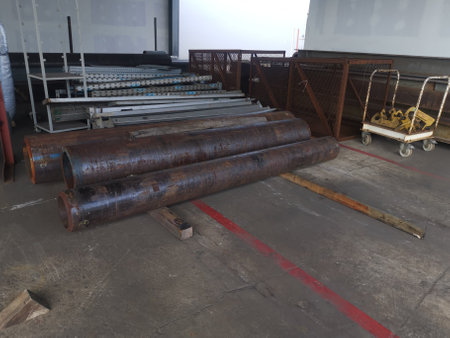 Piping fabrication yard.の写真素材