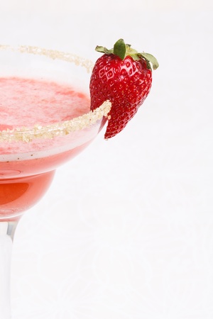 Strawberry cocktail in a margarita glassの写真素材