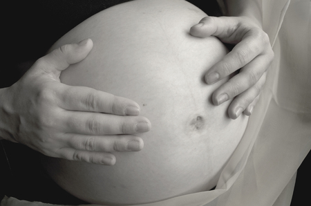 happy pregnancy expectation of the babyの写真素材