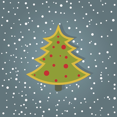 christmas card with cristmas tree   layered vectorのイラスト素材