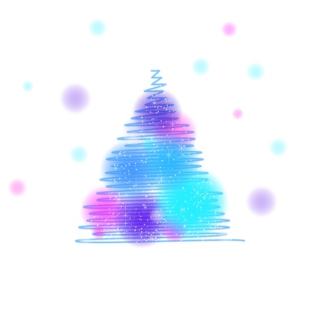 christmas card with cristmas tree   layered vector のイラスト素材