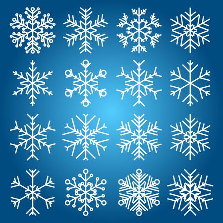 set of snowflakes. elements are grouped.のイラスト素材