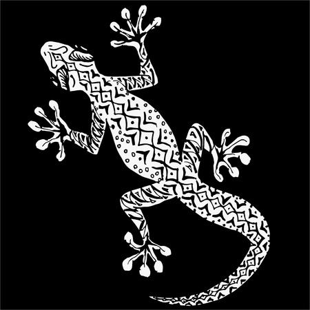 Isolated hand drawn asian geckoのイラスト素材