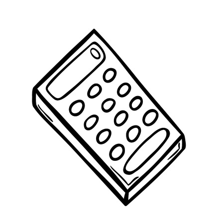 Old calculator in doodle style.のイラスト素材