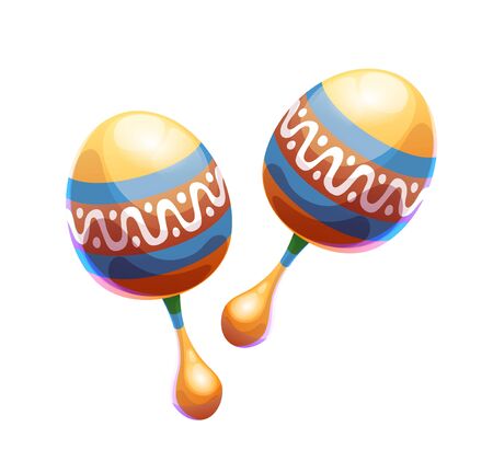 Mexican maracas with decor. Latin intrument vectorのイラスト素材