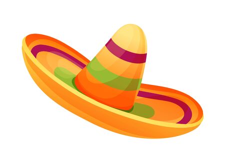 Mexican national hat, sombrero in cartoon styleのイラスト素材